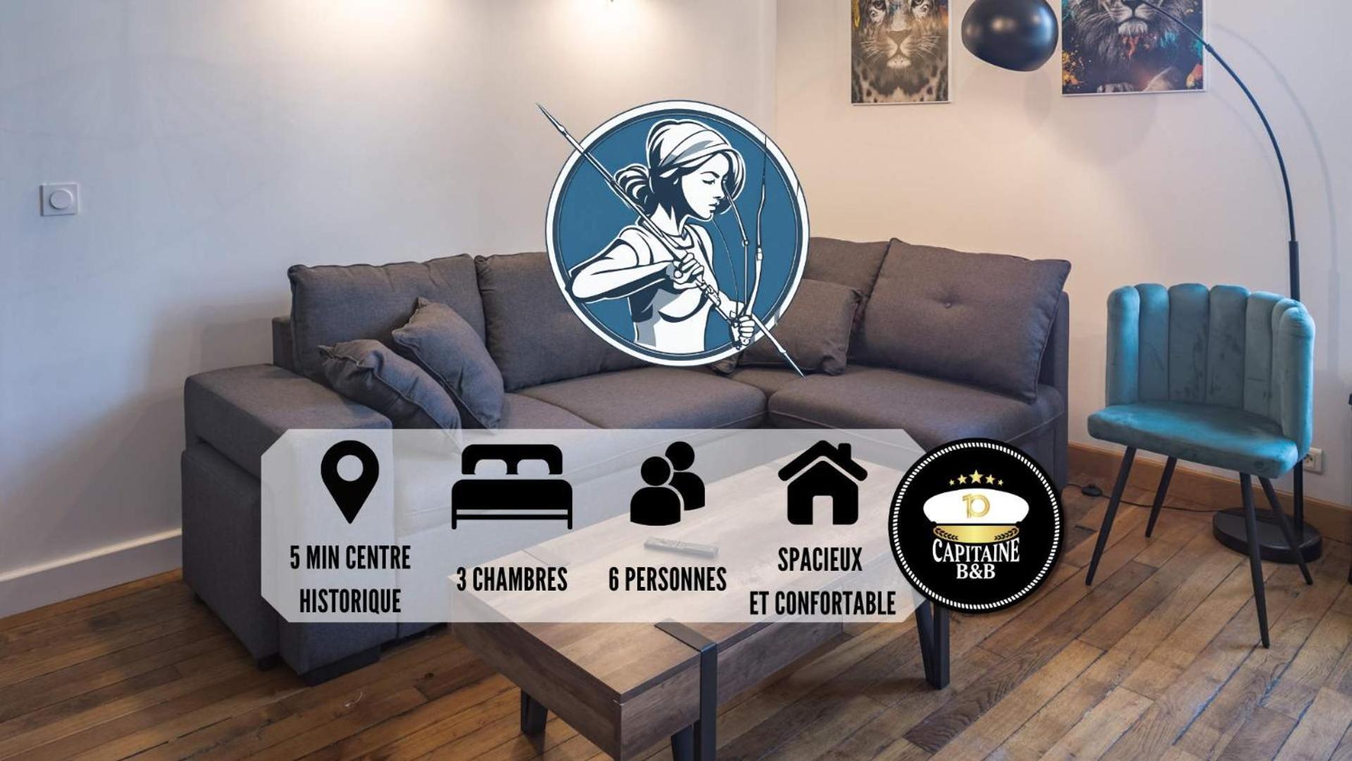 Le Logis De L'arc - 5min Hypercentre - Max 6 Personnes Appartement